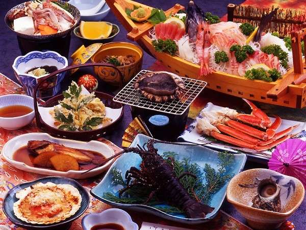 三五郎ＳＰ♪舟盛り、伊勢えび、あわび、さざえ付プランの夕食一例