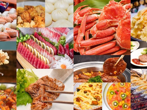 ホテル天坊のプラン「カニ食べ放題！！和洋中　約50種類が食べ放題のバイキング★味覚の旅をライブキッチンで♪」