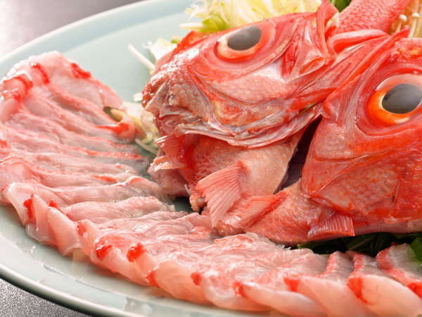 【夕食一例】新鮮な金目鯛だけを使用！金目鯛のしゃぶしゃぶ