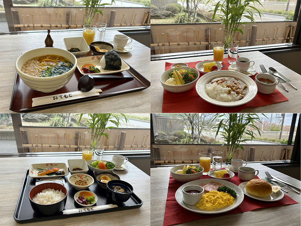 選べる４種のご朝食：和食セット・洋食セット・朝カレーセット・秋田名物稲庭うどんセット