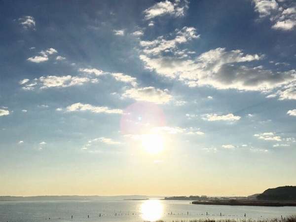 北浦湖からの朝日