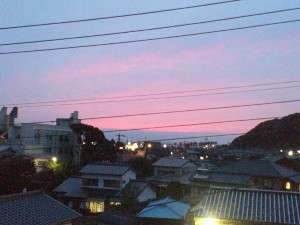 ３F　客室からの夕日