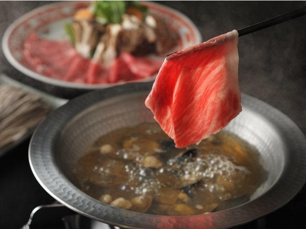 【しじみ牛しゃぶ会席】しじみの滋味スープでいただく牛しゃぶは絶品!