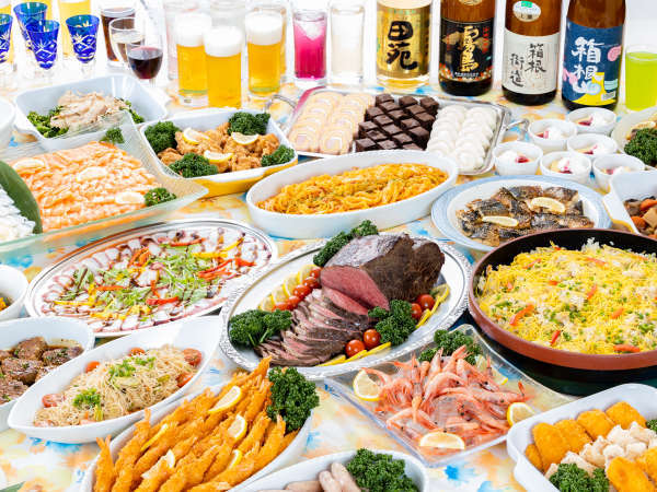 【夕食バイキング】(90分)《和洋中40種類・ローストビーフ食べ放題+アルコール・ソフトドリンク飲み放題》