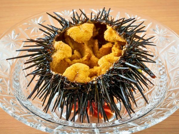 三陸の厳選食材「ガゼウニ」海から届いた殻付きのままでご用意いたします。