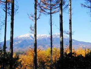 食堂から見える御嶽山