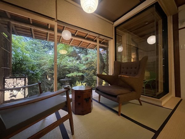 京都の旅館として1915年創業当時より在る夕霧スチームサウナ付きメゾネット客室