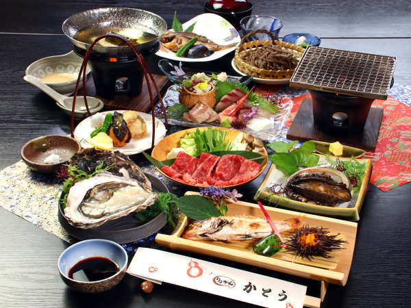 京丹後の旬の美味しい食材を贅沢に全部味わう♪あわび・のどぐろ・但馬牛（※画像はイメージです