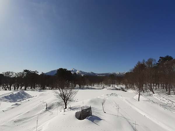 部屋から磐梯山が一望できます。