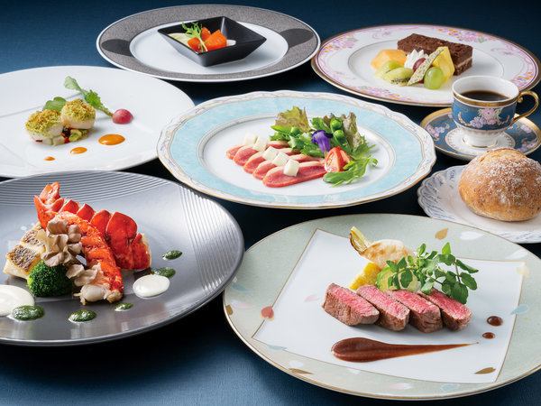 『亀岡牛のステーキ・オマール海老』の贅沢な洋食コース（イメージ）