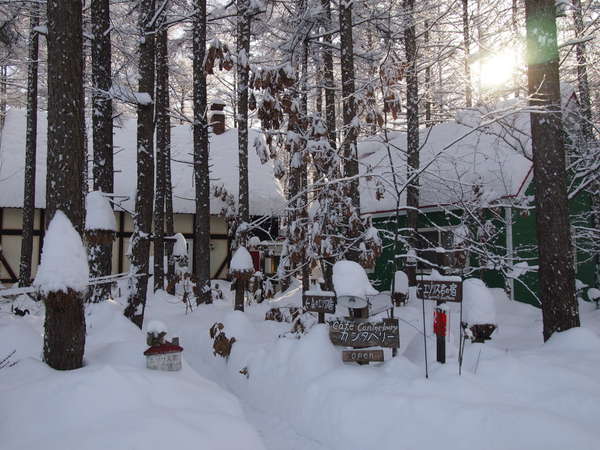 宿の全景(冬）