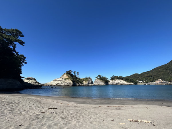 宿目の前に広がる海水浴場