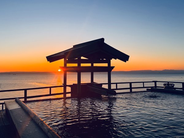 天上の湯　夕日