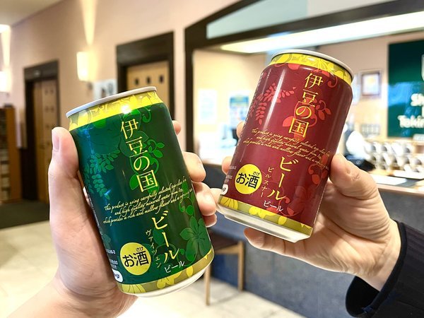 ウェルカムドリンクの自社製造ビール