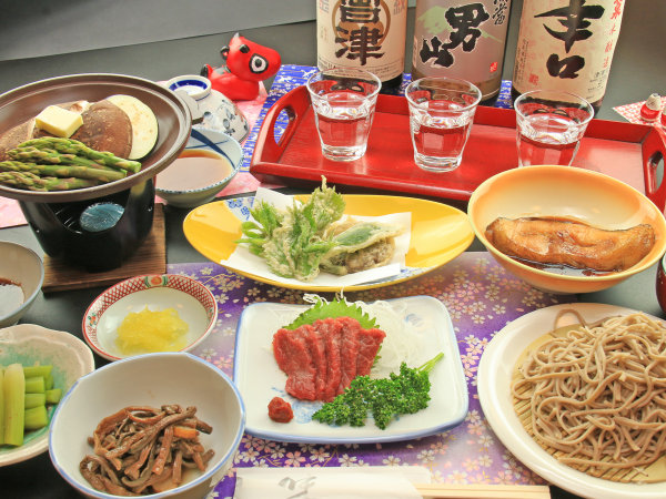 #【お食事】南会津の地酒と女将の打つ手打ち蕎麦をお楽しみください