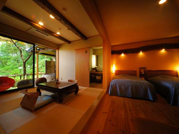 はたご蔵うさぎ野 蔵王石露天風呂付き客室 まんさく MANSAKU(一例)