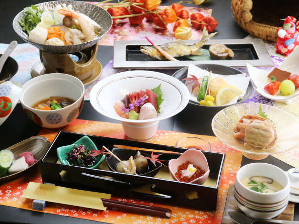 鯉が見られる天然温泉　ぬくもりの宿　ゑびすや旅館のプラン「◆地産地消！海の幸も山の幸も味わえるこだわりの和食膳と鯉が泳ぐ天然温泉で癒やし旅」