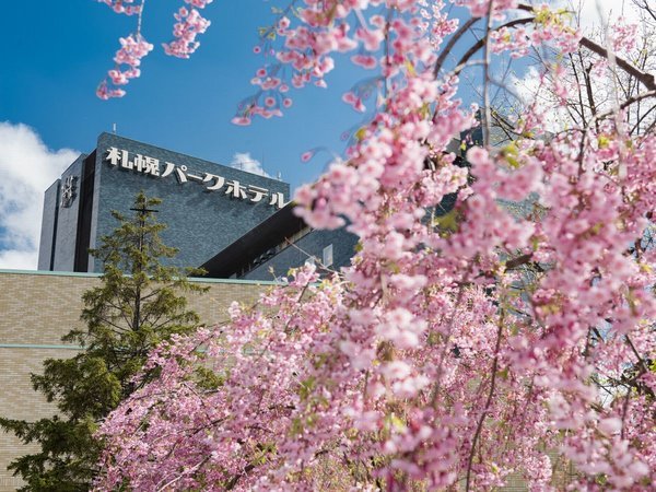春はホテル一面桜で囲まれて散策花見にぴったり！