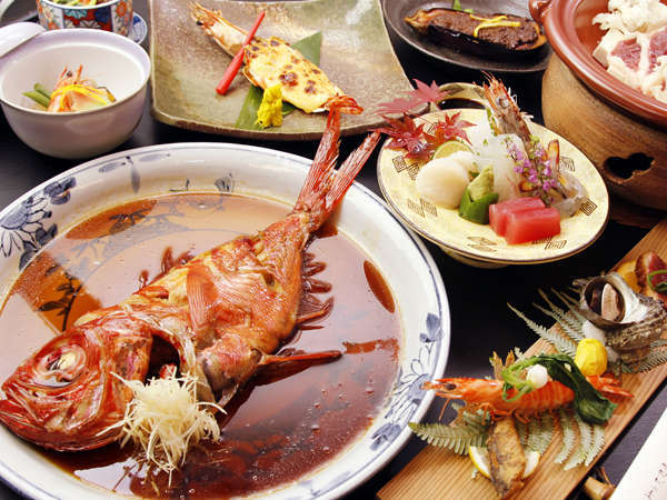 【金目鯛×鴨鍋】山海の宴　飛鳥～asuka～(写真の金目鯛、鴨鍋は2人分の内容です)