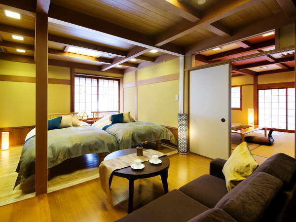 ■福神-hukuzin-半露天風呂付■ベッドルームやリビングを備えた山音特別室♪ワンランク上の寛ぎを