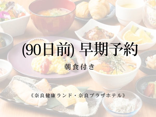 奈良健康ランド・奈良プラザホテルのプラン「（９０日前）　早期予約　BEST　プライス！　　[朝食付き]」