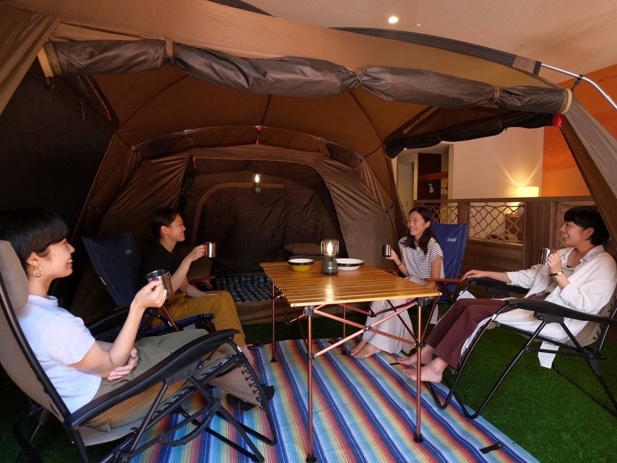 【キャンプルーム】客室イメージ　室内でアウトドア気分が味わえるキャンプルームでお手軽キャンプを！