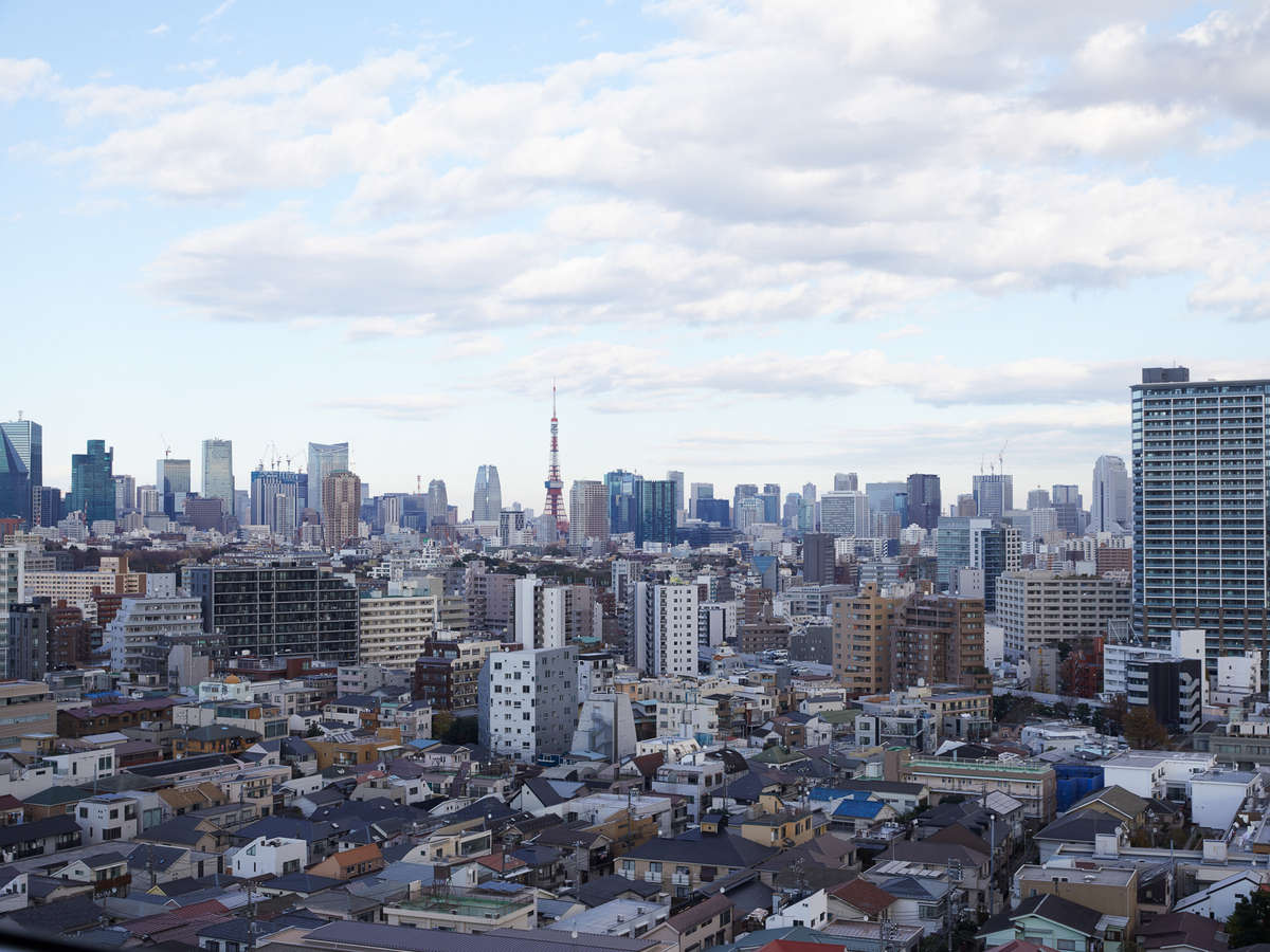 東京タワーを望むイーストビュールームからの眺め