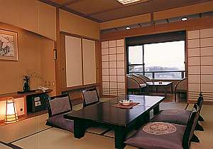 落ち着いた風情の和室で日本三景松島を楽しめる