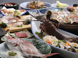 特別料理、鯛と伊勢海老コース