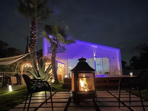 「ｓｕｎｓｈｉｎｅ　ｐｏｏｌ　ｖｉｌｌａ」の焚火台