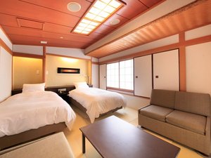 *【和室】琉球畳の上にベッドがあるお部屋です　※お布団のご用意はございません