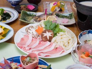 *霧降高原豚の豆乳しゃぶしゃぶ会席/たっぷりのお野菜と栃木県産の豚肉をヘルシーな豆乳鍋で