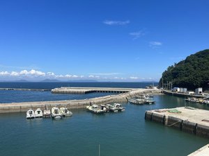 「魚島観光センター」のバルコニーからの景色