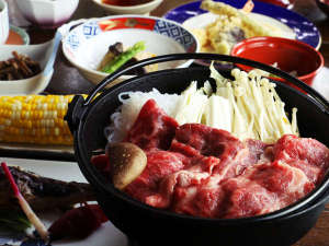 福島牛のすき焼きと旬の料理