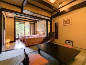 露天風呂付客室には和洋室もございます。リクエストにて対応させていただきます。大阪の温泉旅館
