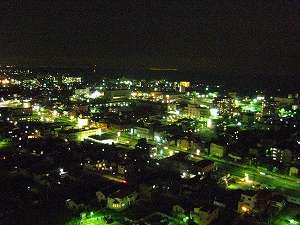 ●伊勢湾の夜景、高層階からの眺めです。向こう側にはセントレアの明かりが・・