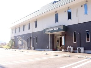 「宿泊交流施設　AC館」の【ようこそ！】地域の方とも交流できるよう思いを込めました