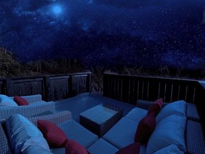 「W.A.S　riverside　nature　terrace　星降るテラス」の客室イメージ：各コテージに360度見渡せる星降るテラスを完備。満天の星をお楽しみください。