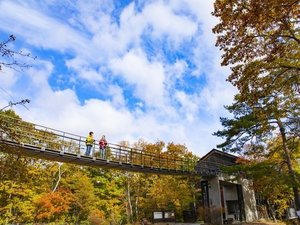 鹿沢インフォメーションセンターへ架かる吊り橋