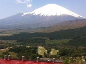 「富士須走コンドミニアムＴＡＮＮＰＯＰＯ」の窓から見る春季の新緑の香りが漂う富士山の姿