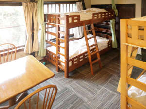 プライベートルーム２～４人部屋（個室）２～４名様まで個室として利用できる２段ベッド２台のお部屋です。