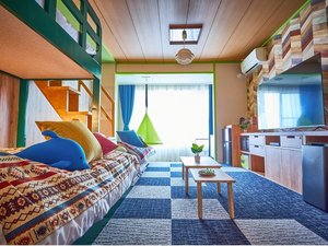 【カジュアル5】2段ベッドとハンモックが可愛いグランピング風客室