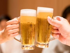 **生ビール（イメージ）お風呂上りにおいしい生ビールをご堪能ください！