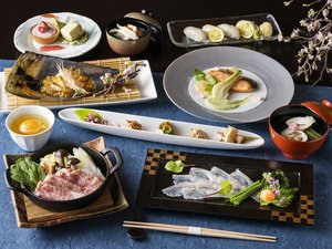 春の月替わり会席イメージ　季節により旬の食材を使用しております