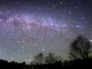 *富良野の星空／周りには街灯もなく、漆黒の夜空に浮かび上がる美しい星空をご覧いただけます。　　