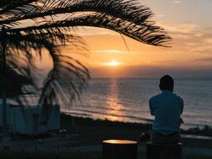 夕景を見ながらリラックスタイム