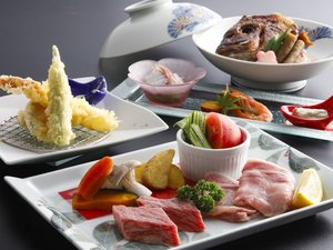 ★伊予牛×媛ポークのWステーキを食べ比べ♪他にもハーフバイキングメニューも♪※画像はイメージ※