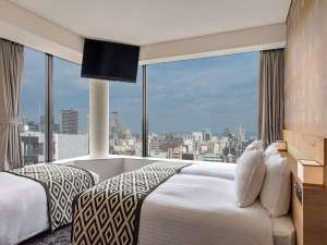 「ホテルビスタ大阪［なんば］」のデラックストリプル（29平米）：ベッド幅100cm×3台+ソファベッド1台