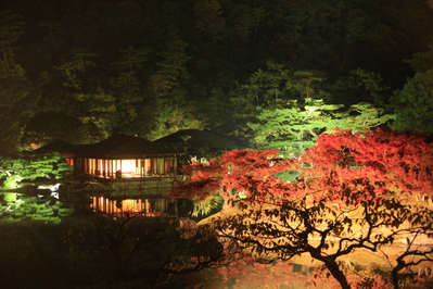 一面の紅葉を湖上から 栗林公園 秋のライトアップ 湯山荘 阿讃琴南のブログ 宿泊予約は じゃらん