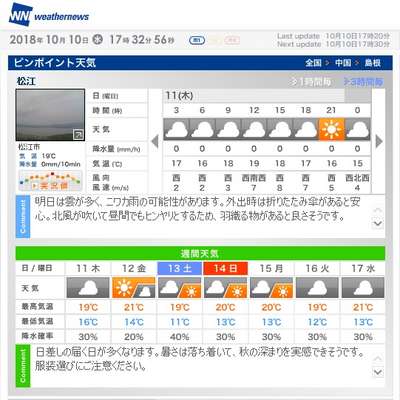 市 天気 予報 出雲 【一番当たる】島根県安来市の最新天気(1時間・今日明日・週間)
